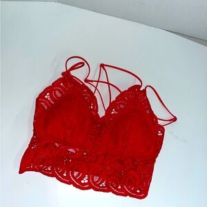 Victorias Secret Pink Red Lace Bralette!